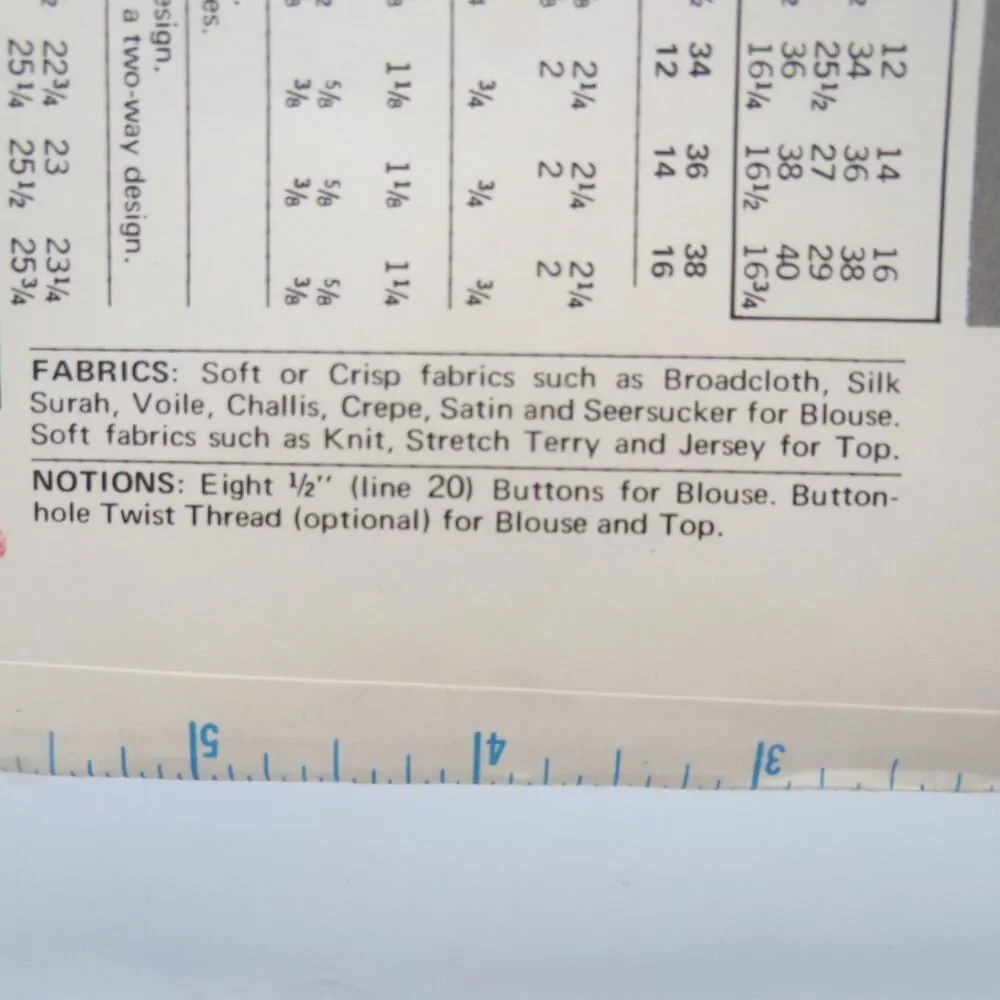 Butterick 6159 Misses' Blouse & Top Size 12 Bust 34 Vintage 70s
